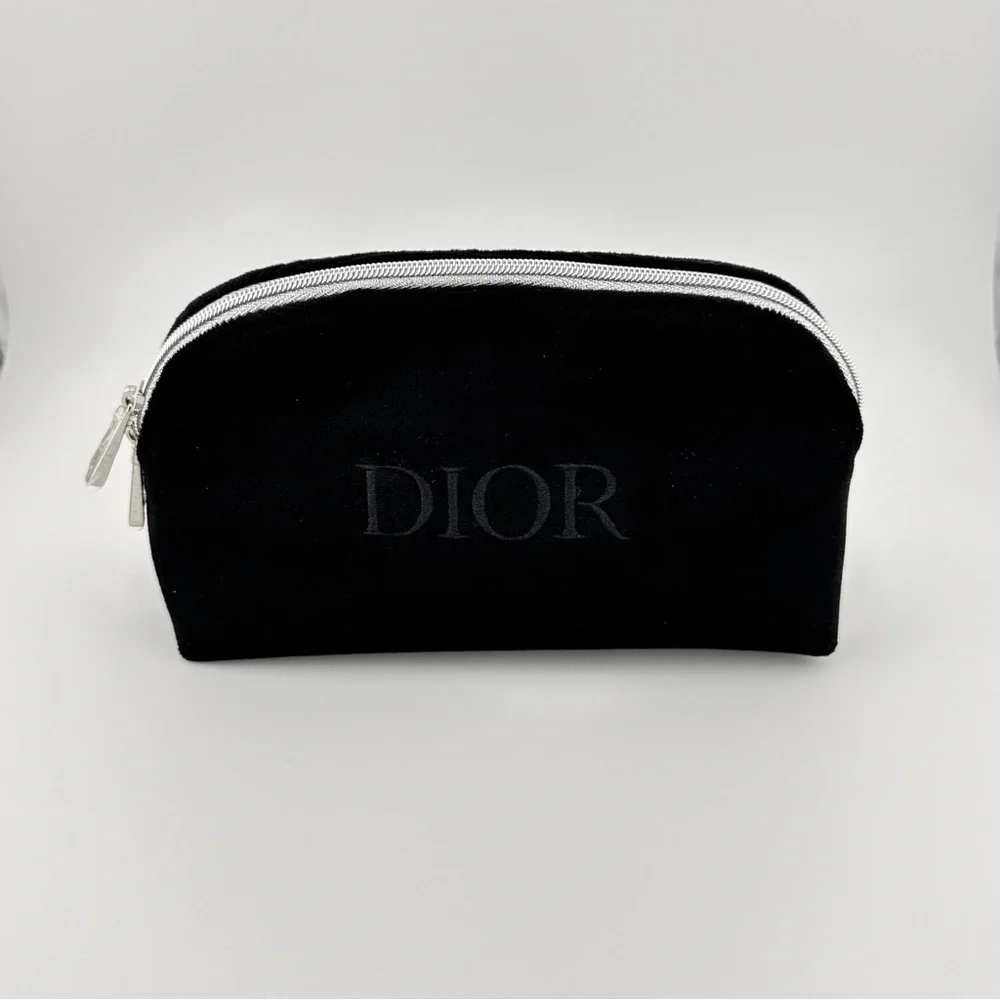 🆕 CHRISTIAN DIOR Limited Edition Black Velvet Cosmetic Bag Authentic & NIB
